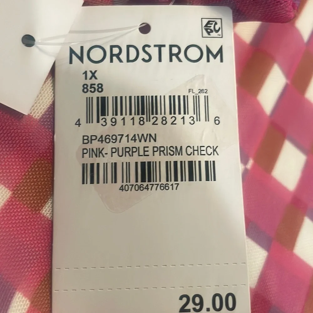 NWT Pink/Purple Prism Check BP Mini Skirt, size 1X